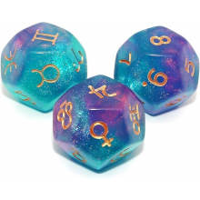 Juego de 3 dados astrológicos de 12 caras para Black Friday, adivinación, astrología y tarot. El mejor regalo para Navidad.