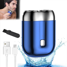 Afeitadora eléctrica iTurbo Pro de doble cabezal para Black Friday: miniafeitadora recargable e impermeable para hombre, color a