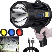 Projecteur rechargeable Black Friday, 100 000 lumens, lampe de poche à LED, super projecteur solaire d'extérieur