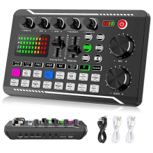 Tarjeta de sonido F998 para Black Friday, mezclador de audio para podcasts y cambiador de voz para karaoke con micrófono.