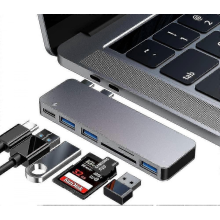 Adaptér Black Friday USB-C Hub pre Macbook Pro/Air 2020 2019 2018, 6 v 1 USB-C príslušenstvo kompatibilné s Macbo
