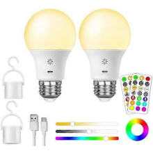 Ampoule rechargeable Black Friday avec télécommande, 8 W, intelligente, RVB, changement de couleur, température de couleur 9+3, LED