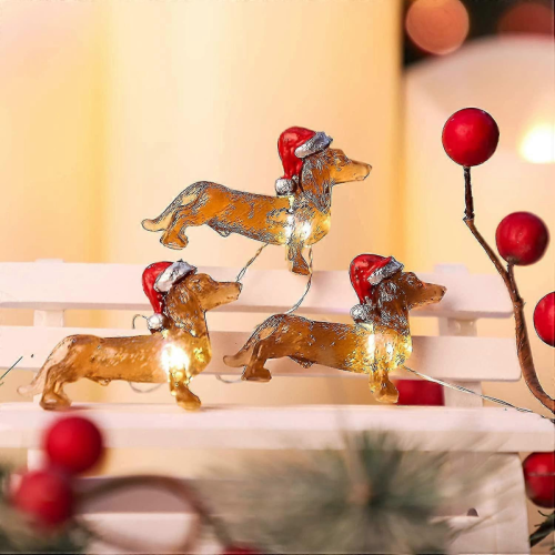 Black Friday Dachshund Dog String Light, Led Battery Powered, Decorative Indoor Christmas Tree 1