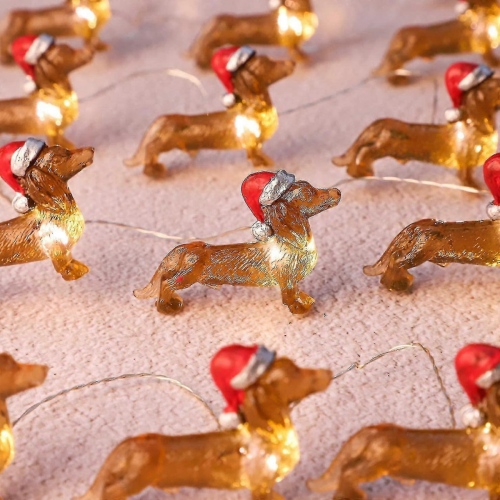 Black Friday Dachshund Dog String Light, Led Battery Powered, Decorative Indoor Christmas Tree 2