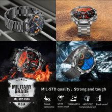 Reloj inteligente con correa de silicona AK75 para Black Friday, llamadas Bluetooth, control del ritmo cardíaco, sueño y salud,