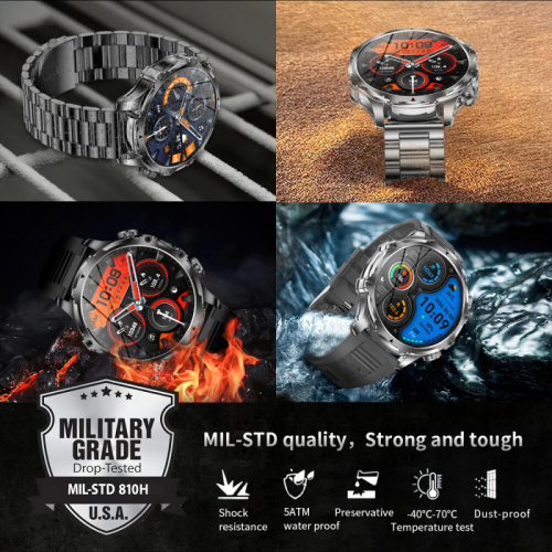 Έξυπνο ρολόι Black Friday AK75 με λουράκι σιλικόνης, Bluetooth, κλήση, καρδιακός ρυθμ