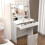 Vanity Desk with Lights Wood Grain 6