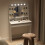 Vanity Desk with Lights Wood Grain 7