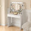 Vanity Desk with Lights Wood Grain 8