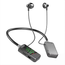 (black) Waterproof Wireless Neckband Bluetooth Headphones with Display