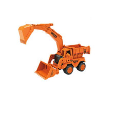 (A) 2 in 1 Toys for Boys Alloy Tractor Kids Excavator Bulldozer Miniature Truck Model Diecast Engineering Vehicle Children Gifts