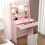 Vanity Desk with Lights Pink 6