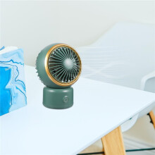 Mini ventilateur oscillant vert, rechargeable USB double usage silencieux
