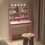 Vanity Desk with Lights Pink 7