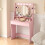 Vanity Desk with Lights Pink 8