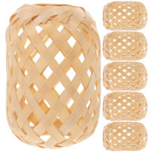 6St Beige Mini Lampionnen Bamboe Voor DIY Projecten En Huisdecoratie