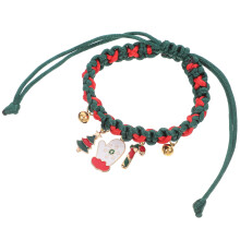 Kerst Kattenhalsband Gekleurd Gevlochten Met Klokje