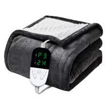 (EU plug, Dark Grey) Household Electric Blanket with Double Layer Portable Soft Thicker Heaters for Office Bedroom Home