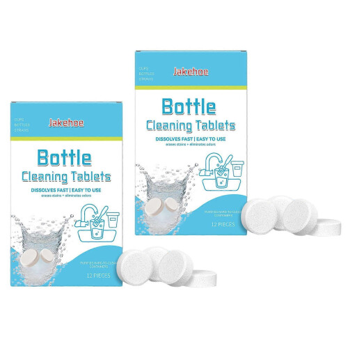 (2 Boxes of 24PCs) Water Bottle Cleaning Tablets For Limescale Long Lasting Effect Descaling Tablets for Bathroom