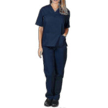 (XL, Navy Blue) Unisex Medical Scrub Top & Pants Set for Doctor Nurse Dentist Uniform