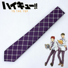 (Purple)Haikyuu Cosplay gestreifte Krawatte mit Polyester Seide für Halloween Party Zubehör