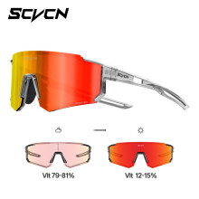(Style G)Scvcn Color Changing Light Reflecting Windproof Cycling Eyewear For Outdoor Athletes
