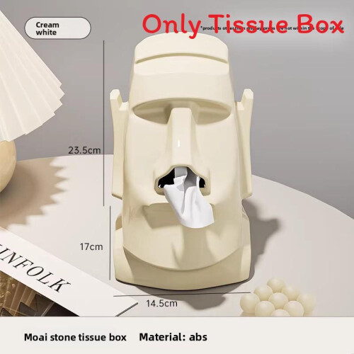 (White)Plastic Tissue Box With Springloaded Opening And Cartoon Style For Home Decor