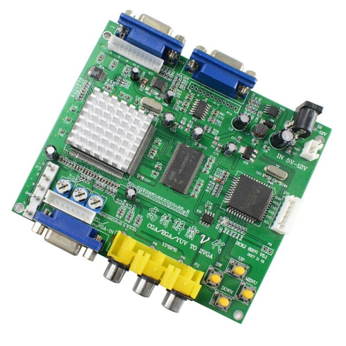 Arcade Game RGB/CGA/EGA/YUV to VGA HD Video Converter Board HD9800/GBS8200 Hot Green Board Video Decoding Device 1