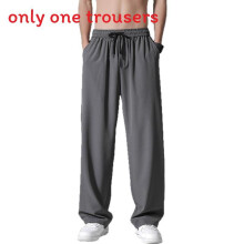 (Dark Gray,M)Men Summer Casual Pants With Breathable Ice Silk Fabric For Work And Daily Wear