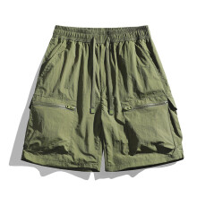 (Army Green,L)Mens Lightweight Summer Shorts With Pocket Decor And Breathable Fabric For Youth Activities