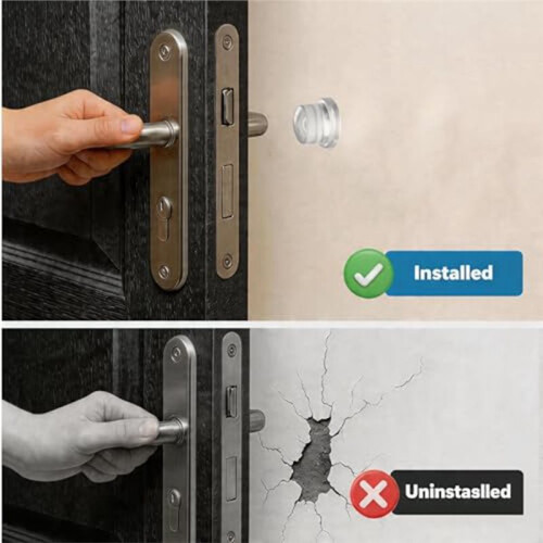 4Pcs Transparent Soft Silicone  Wall Protector Adhesive Rubber Bumper 1