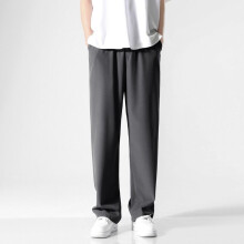 (Style C,L)Mens Lightweight Ice Silk Pants With Straight Cut For Summer Look Casual