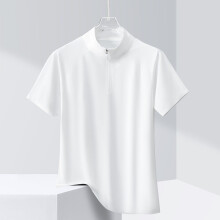 (White,M)Polo Shirt Men Women Ice Silk Stretchable Cooling Tshirt For Jogging Sports And