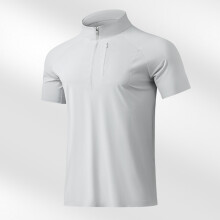 (Light Gray,M)Polo Shirt Men Women Ice Silk Stretchable Cooling Tshirt For Jogging Sports And