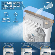 Mini ventilateur 5 jets brumisateur, USB portable vent fort silencieux