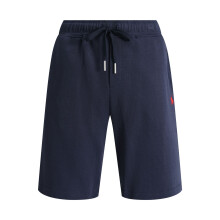 (Navy Blue Red,XL)Mens Summer Cotton Flatfront Shorts With Badge Details For Active Lifestyle Use