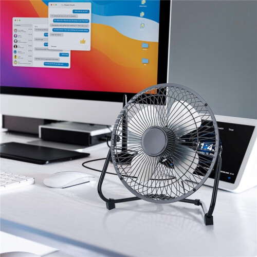 Mini ventilateur noir, portable pour bureau intérieur usage quotidien 1