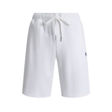 (White Black,L)Mens Summer Cotton Flatfront Shorts With Badge Details For Active Lifestyle Use