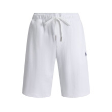 (White Black,M)Mens Summer Cotton Flatfront Shorts With Badge Details For Active Lifestyle Use