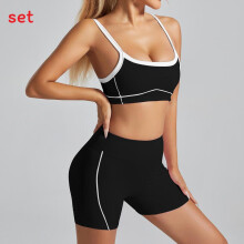 (Black Bra Shorts,XL)Sporty Womens Fitness Set With Moisturewicking Fabric Ideal For Running And Dancing
