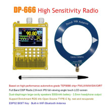 DP-666 TEF6686 Radio 2.8-Inch IPS Touch Screen High Sensitivity Radio Portable Full Band FM LW MW SW Radio