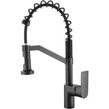 Black 360 Pull-Out Swivel Sink Faucet Kitchen Tap — black kitchen faucet, sink faucet, faucet with pull-out spout