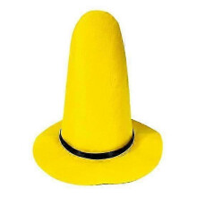 (L) Halloween Witch Hat Pointy Yellow Felt Wizard Top Hat Large Brim Dress-up Party Hat Cosplay