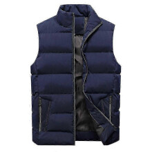 (6XL, blue) Spring Winter Jackets Vest For Men Down Cotton Windproof Warm Wear Hooded Men's Jacket Coats