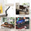 PawHut PawHut Cat Desk Bed, 360 Rotatable Adjustable Kitten Hammock, Cream White 6