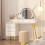 Vanity Desk with Lights, Makeup Table White 1