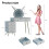 Vanity Desk with Lights, Makeup Table Grey 2