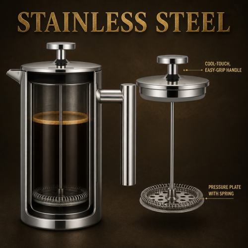 1000ml French Press Stainless Steel Coffee Tea Filter Maker Plunger Pitcher Tool 1