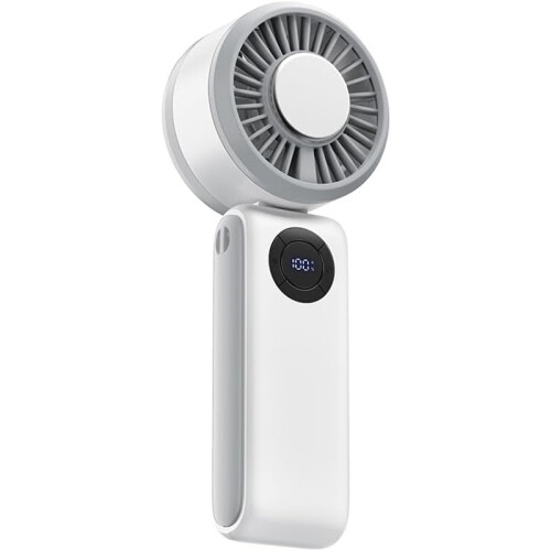 Mini ventilateur glace, 100 vitesses sans palier écran digital portable