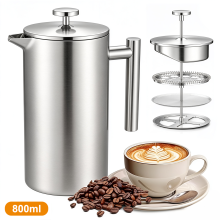 800ml French Press Stainless Steel Coffee Tea Filter Maker Plunger Pitcher Tool